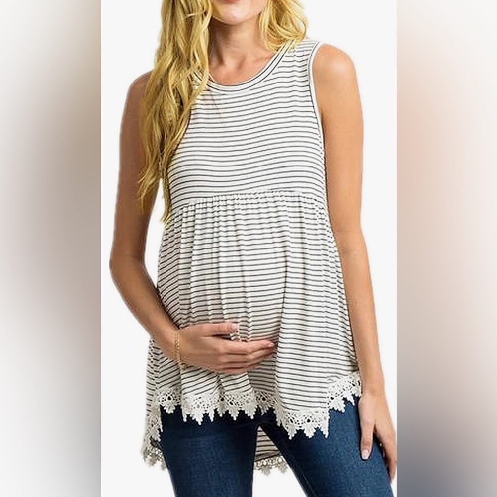 Pinstripe- Pregnancy Tank Top